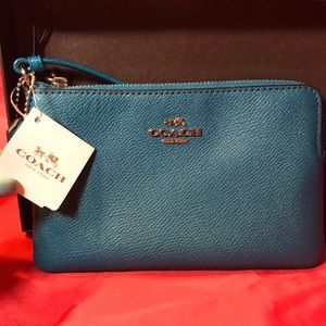 Coach Wristlet- Teal Blue